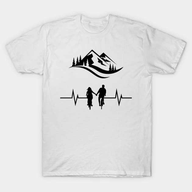 Bicycle couple T-Shirt by Dyfrnt